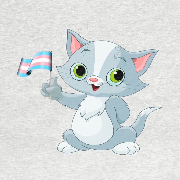 Cat Holding Transgender Flag by Trans Action Lifestyle